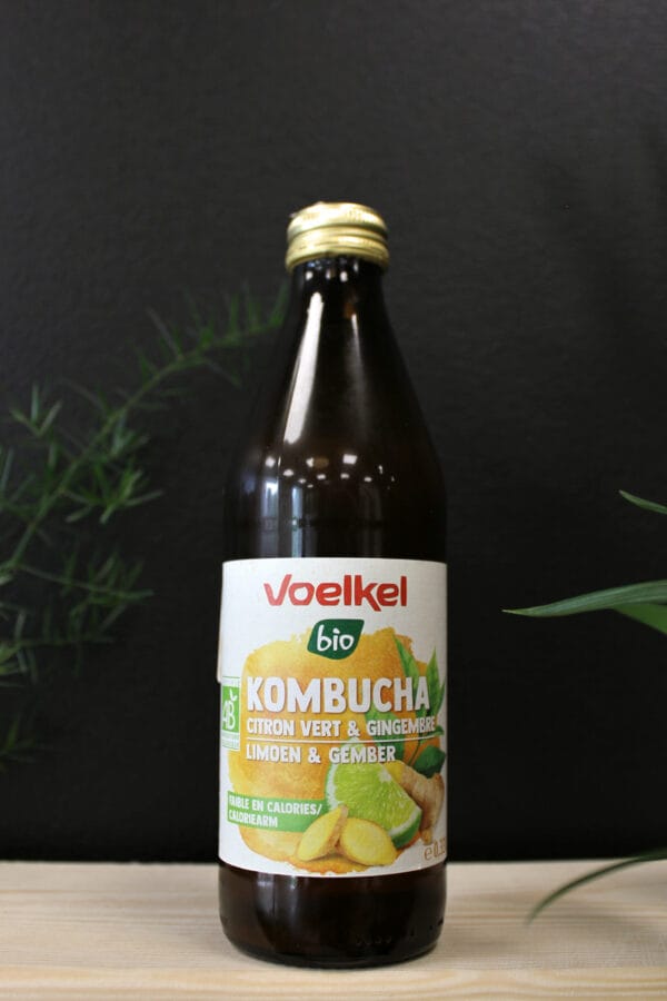 Kombučia gėrimas, žaliosios citrinos ir imbiero skonio, 330 ml.