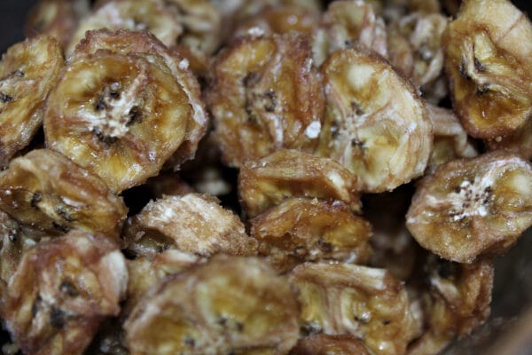 Ekologiški džiovinti bananų gabaliukai, 100 g.