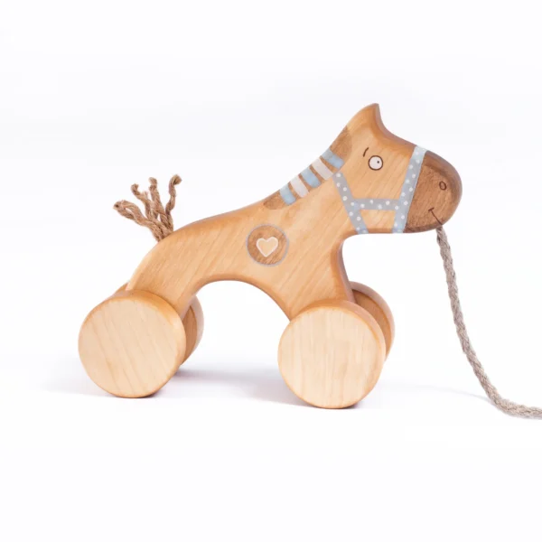 Rankų darbo medinis žaislas "Traukiamas arkliukas" | Friendly Toys