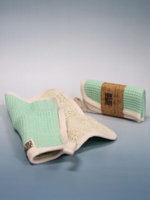 Natural cotton and agave double-sided cloth (light green)
