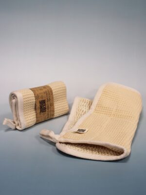 Natural cotton and agave double-sided cloth (beige)
