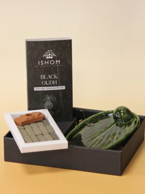 Black Oudh smilkinimo kaladėlės ir keramikinė smilkalinė