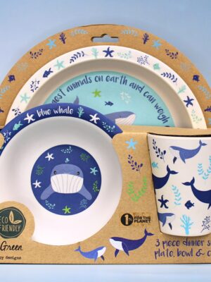 Bamboo dish set for children "Whale"