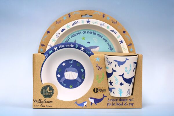 Bamboo dish set for children "Whale"